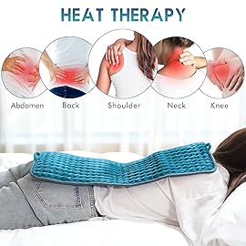 DAILYLIFE Heating Pad, 12x24 Electric Heating Pads with Handles, Multi Purpose Heating Wrap for Neck, Shoulders, Back Pain Relief and Sore Muscles, 6 Heat Settings, Blue