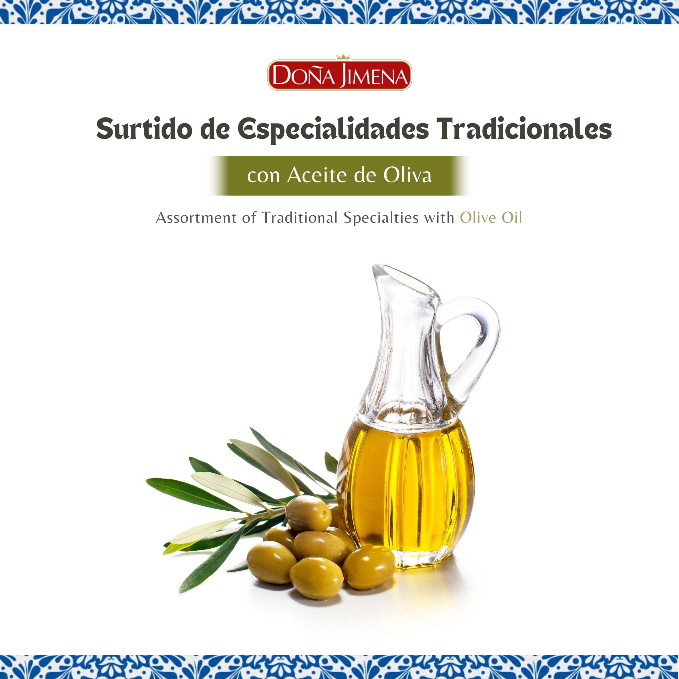 DOÑA JIMENA - Surtido Tradicional con Aceite de Oliva, Producto Vegano, Especialidades, Placer para compartir, 400grCalidad Suprema
