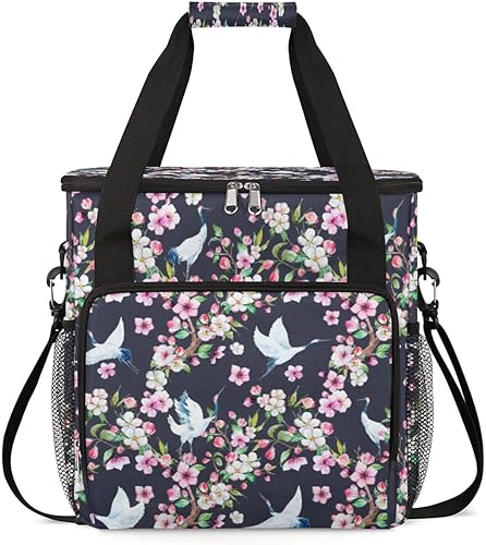 Bolsa de transporte clásica con patrón de flores para Keurig K-Mini o K-Mini Plus K-Cup Pods almacenamiento portátil cafetera bolsa de viaje