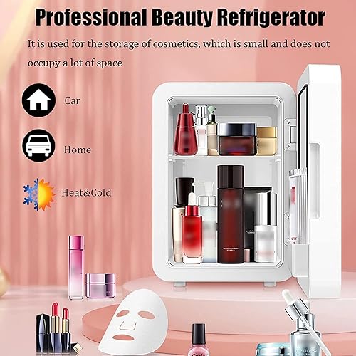 Miniatura 5 de GaRcan Mini Skincare Fridge, With Led Mirror, 8L Capacity Desk Fridge For Office, Hot And Cold, Car And Home Dual Use Refrigerator, Makeup Fridge