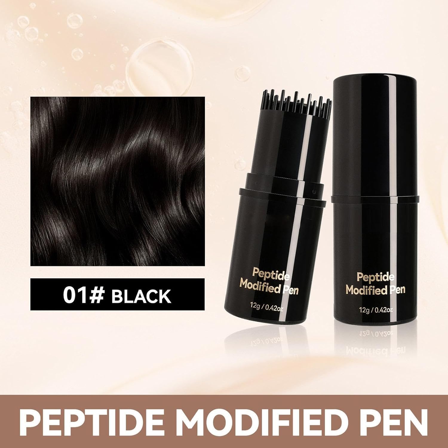 Gray Hair Pen, Temporary for Beard with Integrated Brush, Natural Formula provides Seamless Coverage, Travel Size Beauty Accessory for Men Women Birthday Party Date Night 12g