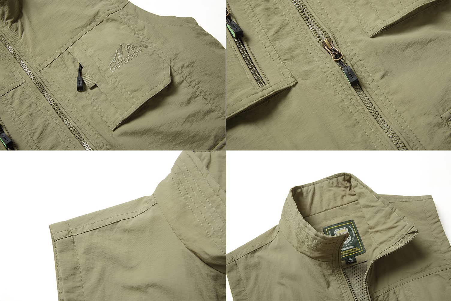 Gilet da Pesca Uomo Gilet da Caccia Campeggio Traspirante Gilet da Trekking Giubbotti Smanicata Fotografia Gilet da Lavoro con Multi-Tasche