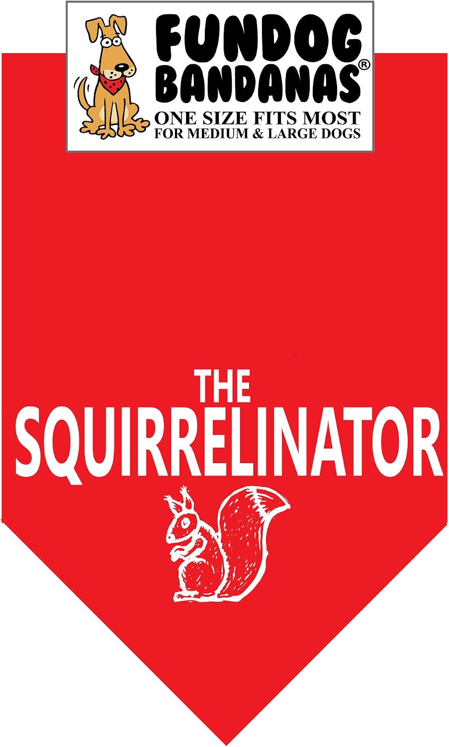 The Squirrelinator Dog Bandana (One Size Fits Most for Medium to Large Dogs, Red)