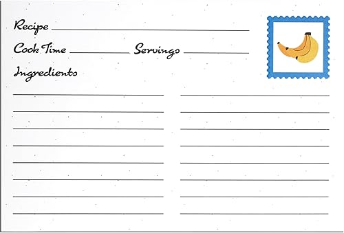 Miniatura 2 de C.R. Gibson Tarjetas de recetas, manojo de plátanos – 40 tarjetas de recetas forradas – 4 x 6 pulgadas (Q12-25450)