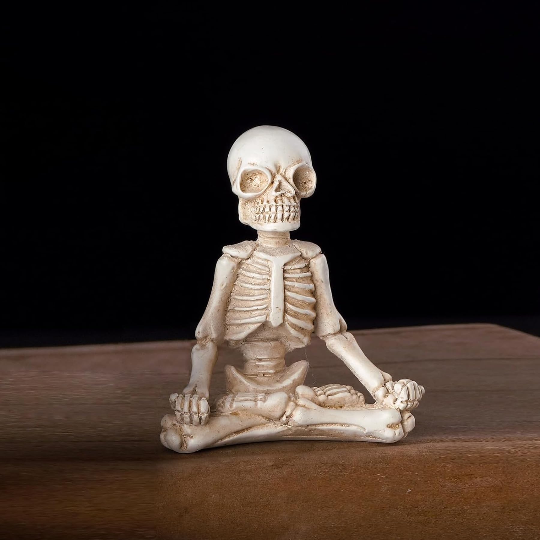 TIED RIBBONS Miniature Skeleton Yoga Posture Figurines Statue for Table Decoration Home Decor Table Items - Showpiece Gift, Resin, White, Size - 12.5 cm x 10.5 cm (Pack of 1)
