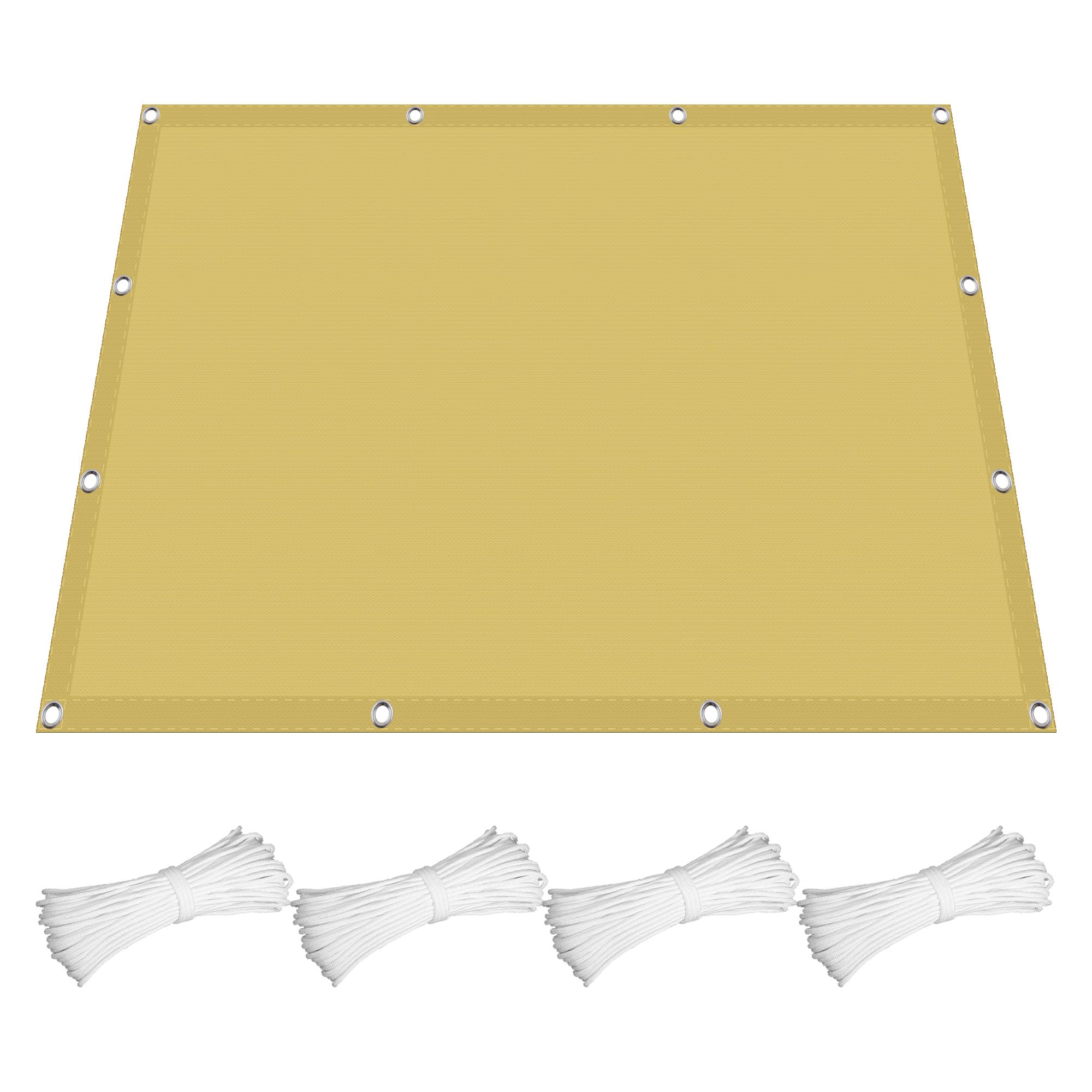 Voile d'ombrage contre la chaleur et la pluie 2.4 x 3.5 m jaune sable pour balcon