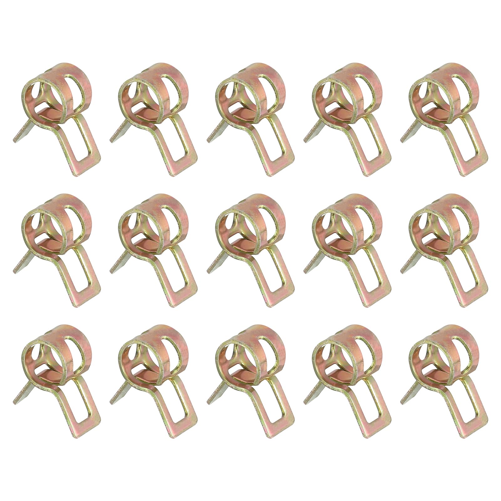 uxcell 15Pcs Spring Band Type Action Fuel/Silicone Vacuum Hose Pipe Clamp, 5.5mm Low-Pressure Air Spring Hose Clip Clamp for Automotive Oil Pipe Water
