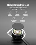 Belkin Magnetic Wireless Charging Pad 15W w/Pop-Up Stand - MagSafe-Compatible Qi2-Certified Wireless Charger for iPhone 17 Series, Samsung Galaxy S25 Series, AirPods (No PSU) - Black