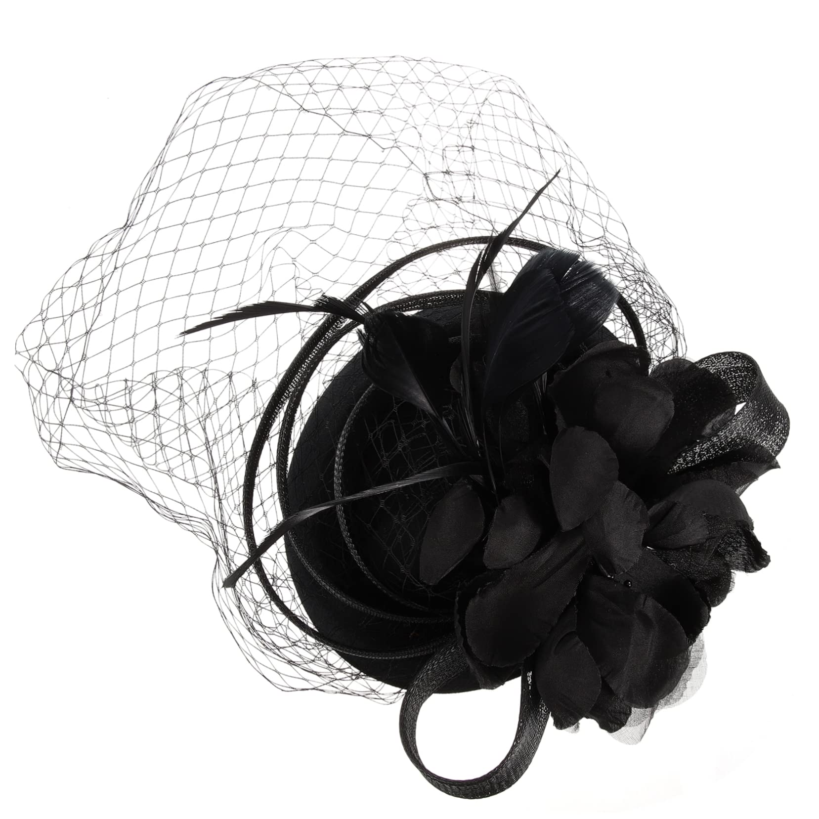 FRCOLOR 2Pcs Fascia del Cappello Accessori per delle Mini Cappello Sposa Copricapo per La Cerimonia Nuziale di Fascinator Copricapo Sposa Mini Fermagli
