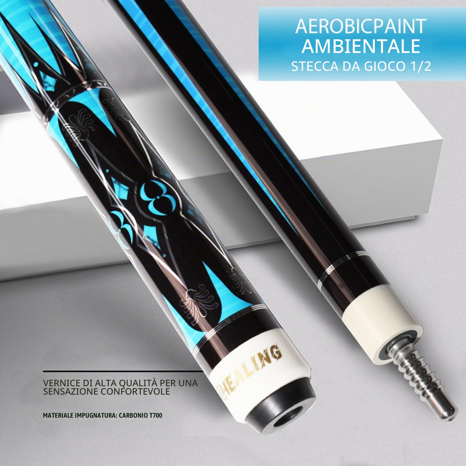 KHEALING Carbon Fiber Pool Cue with 11.8mm Head - Professional 1/2 58' Pool Cue with 8 Teeth Connector for Billiard Enthusiasts