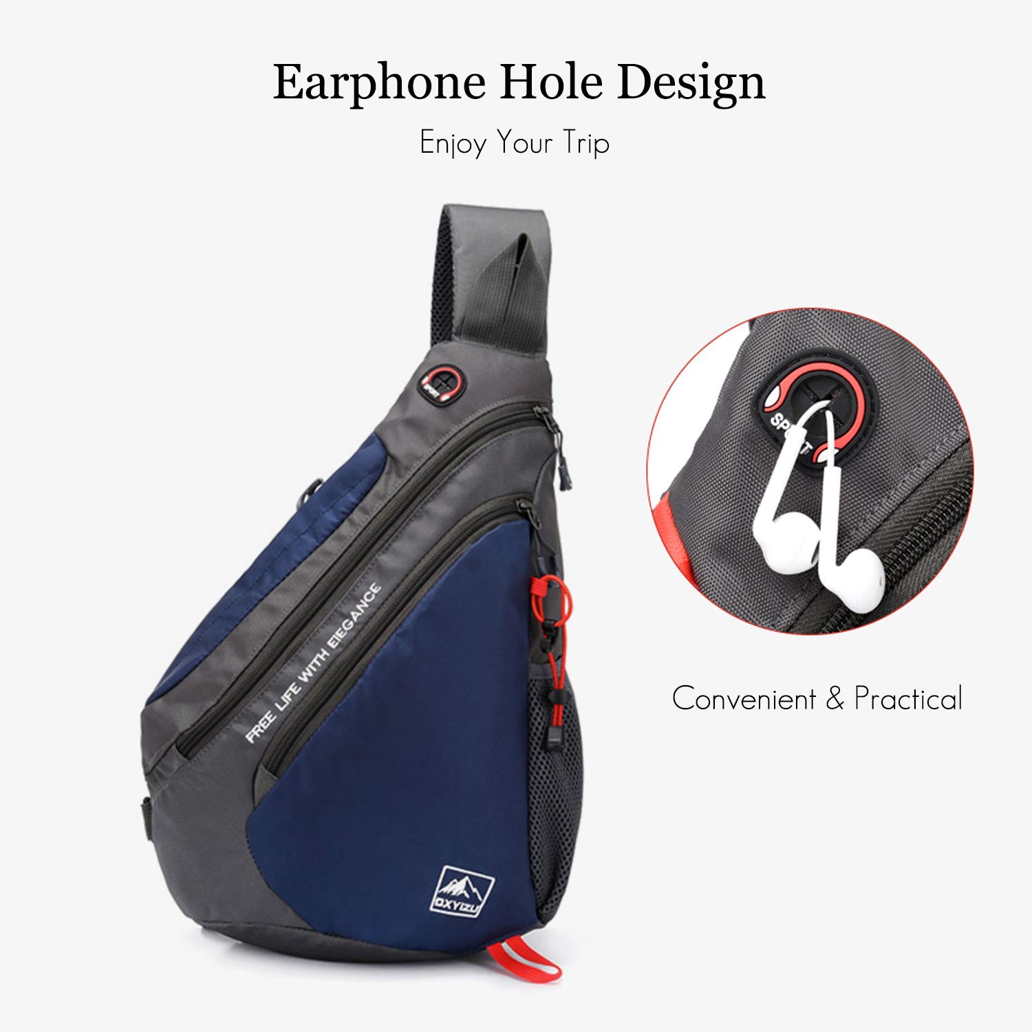 FANDARE Léger Sac de Poitrine Sling Bag Sacoche Bandoulière pour Homme Femme Durable Polyester