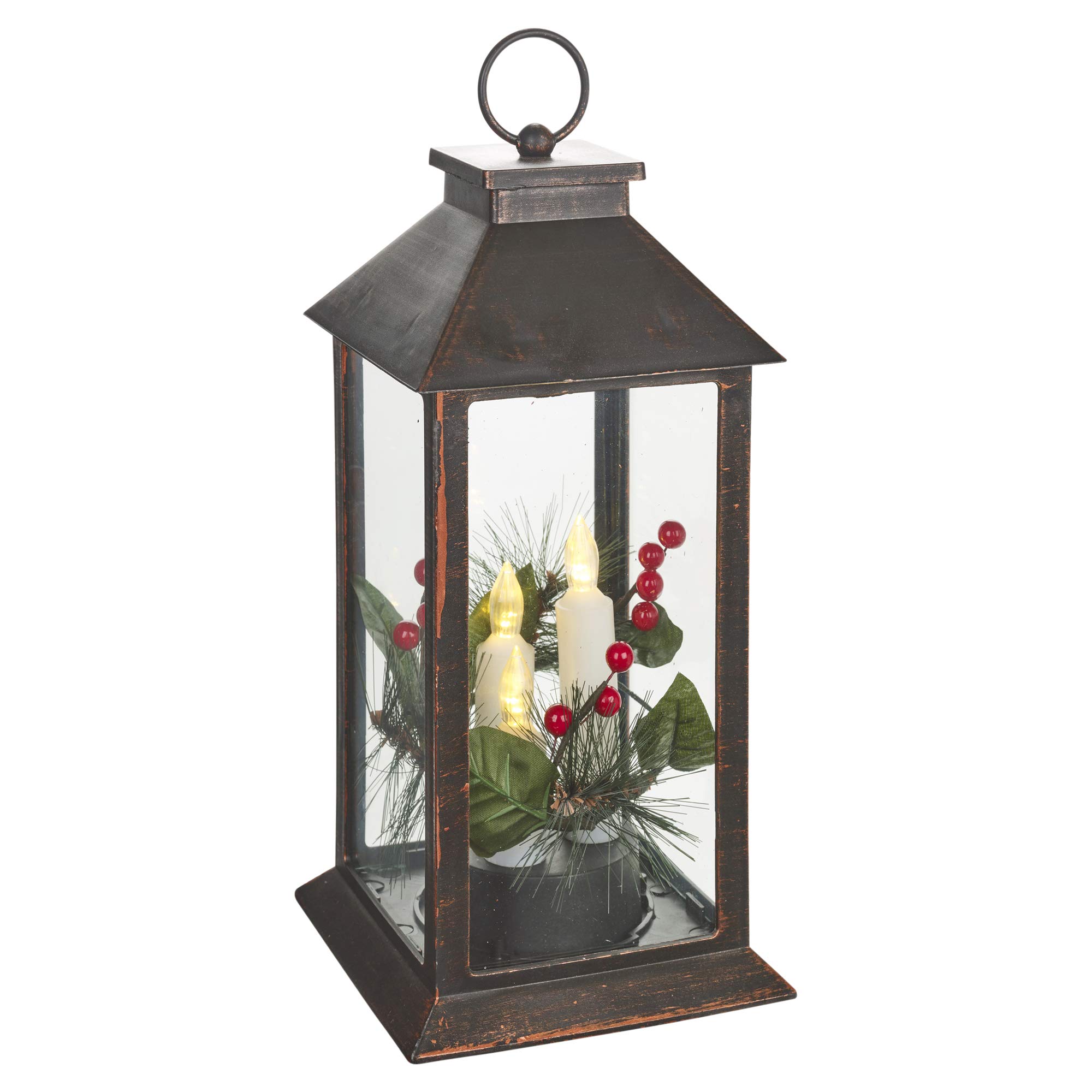 Urbnliving Brown Led Christmas Candle Lantern (Brown)
