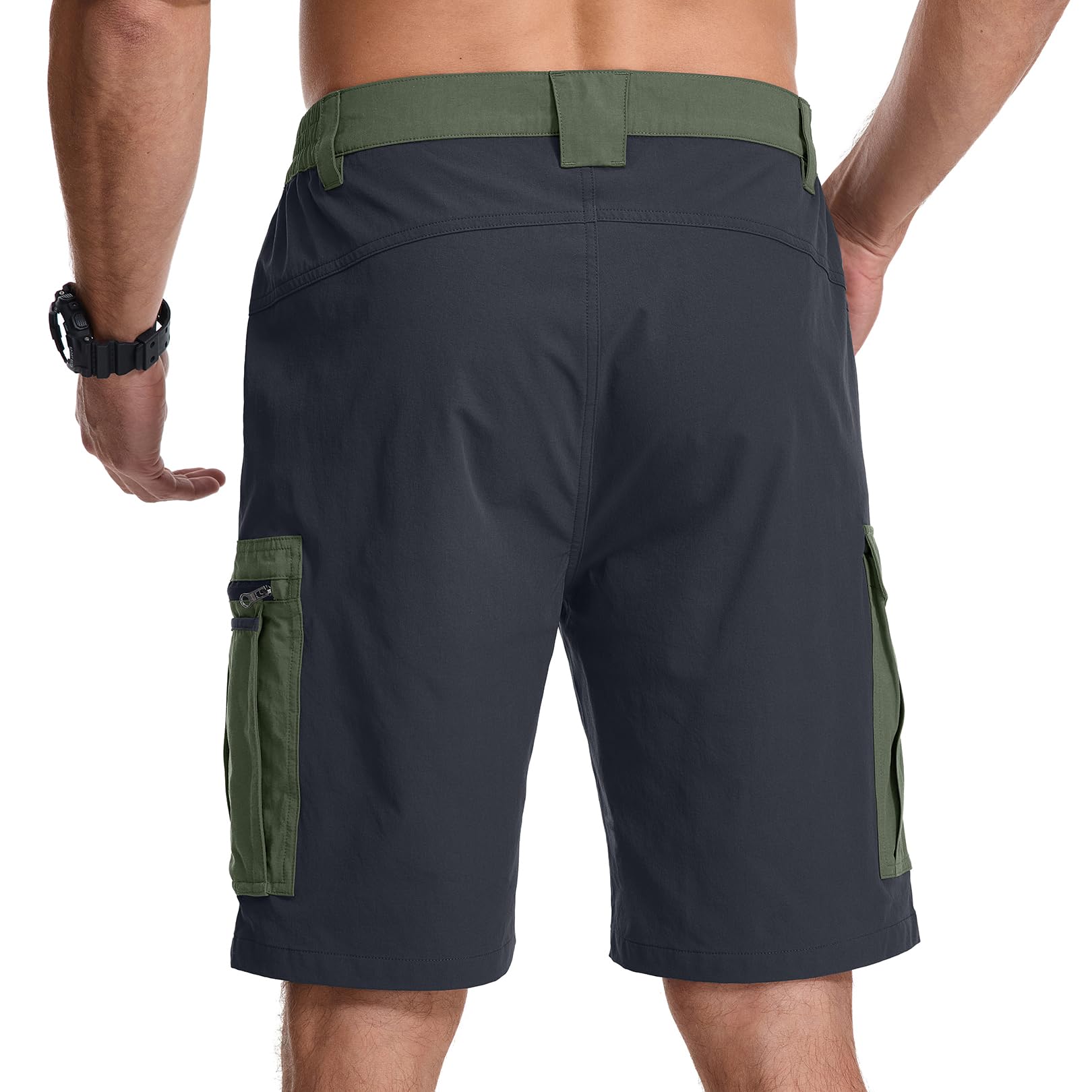 yeyity Pantaloni corti da trekking da uomo, ad asciugatura rapida, per attività all'aria aperta, traspiranti, da trekking, con tasche