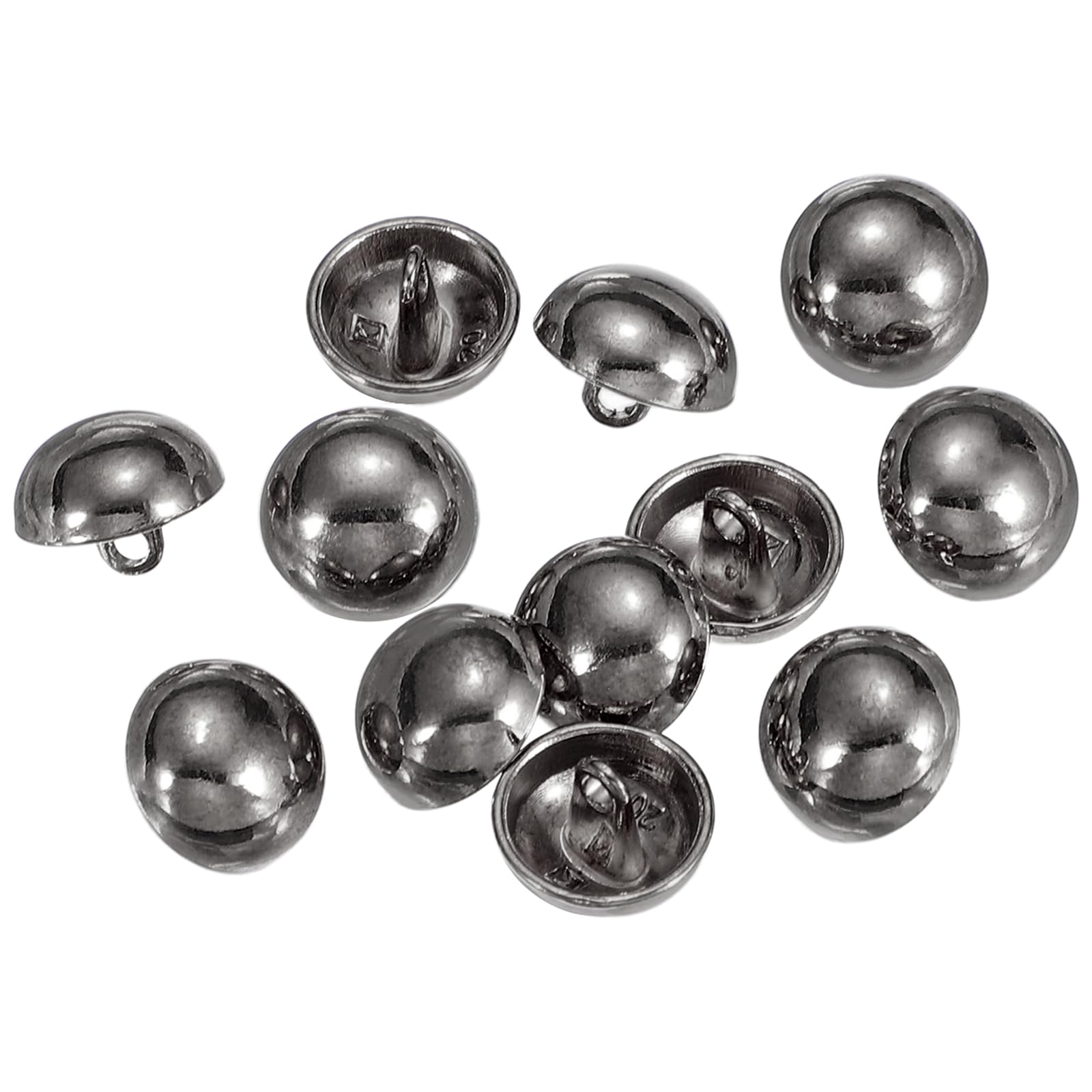 sourcing map Half-Domed Metal Sewing Buttons 11.5mm Black 12Pcs