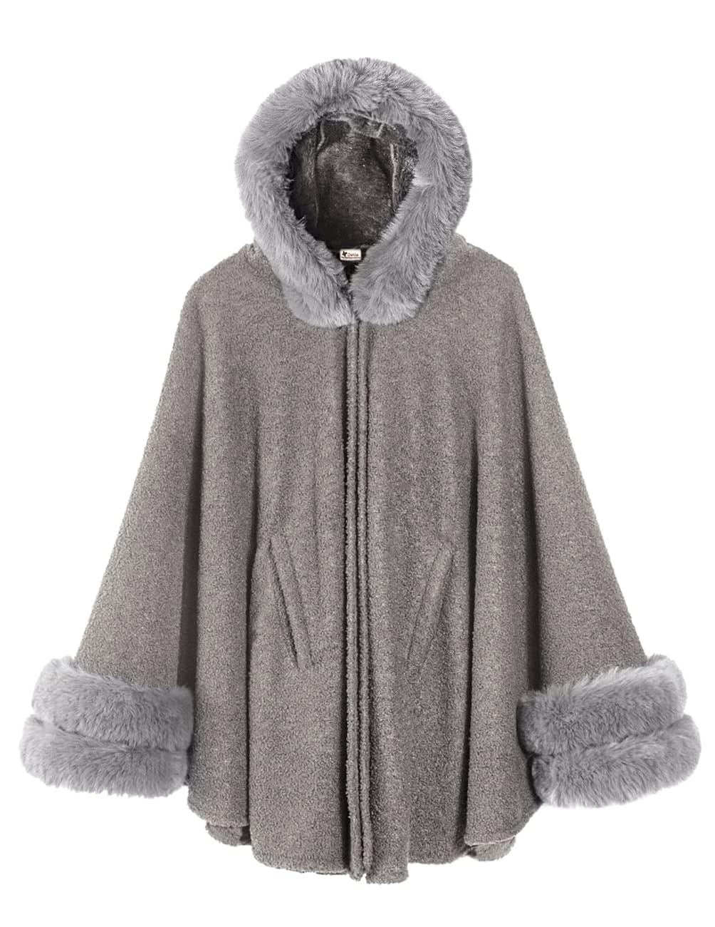 Buy Dahlia Women S Winter Poncho Cape With Faux Fur Fleece Lined Large Camel At Amazon In
