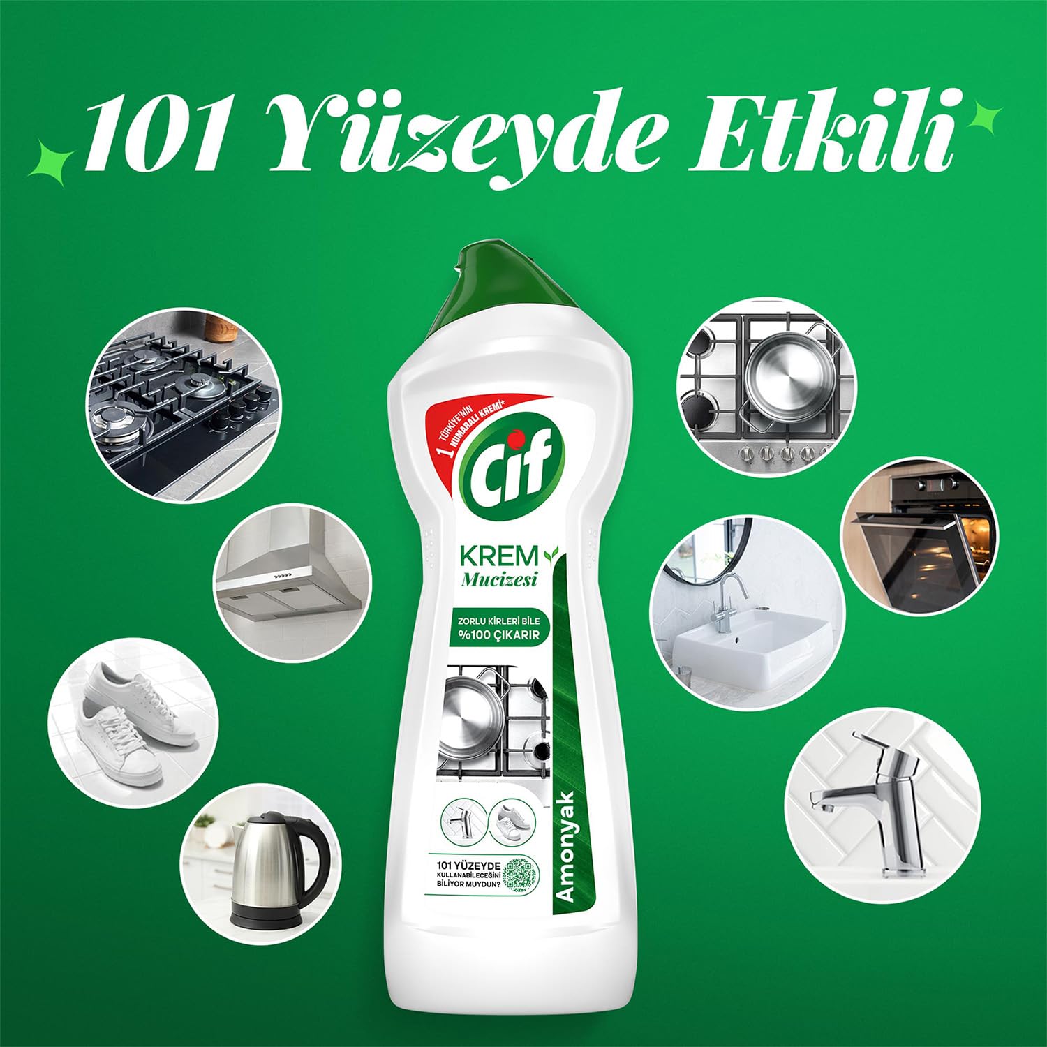 Cif Krem Yeni Nesil Yüzey Temizleyici Amonyak 750 ml