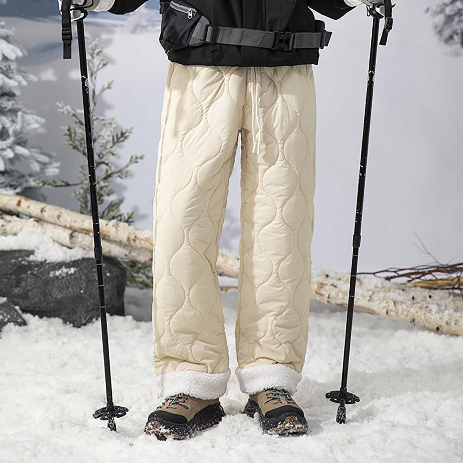 Generisch Herren Freizeithose mit Wärmepolsterung für Outdoor Sport Winteraktivitäten gerade geschnittene Hose mit dekorativem Kürbismuster
