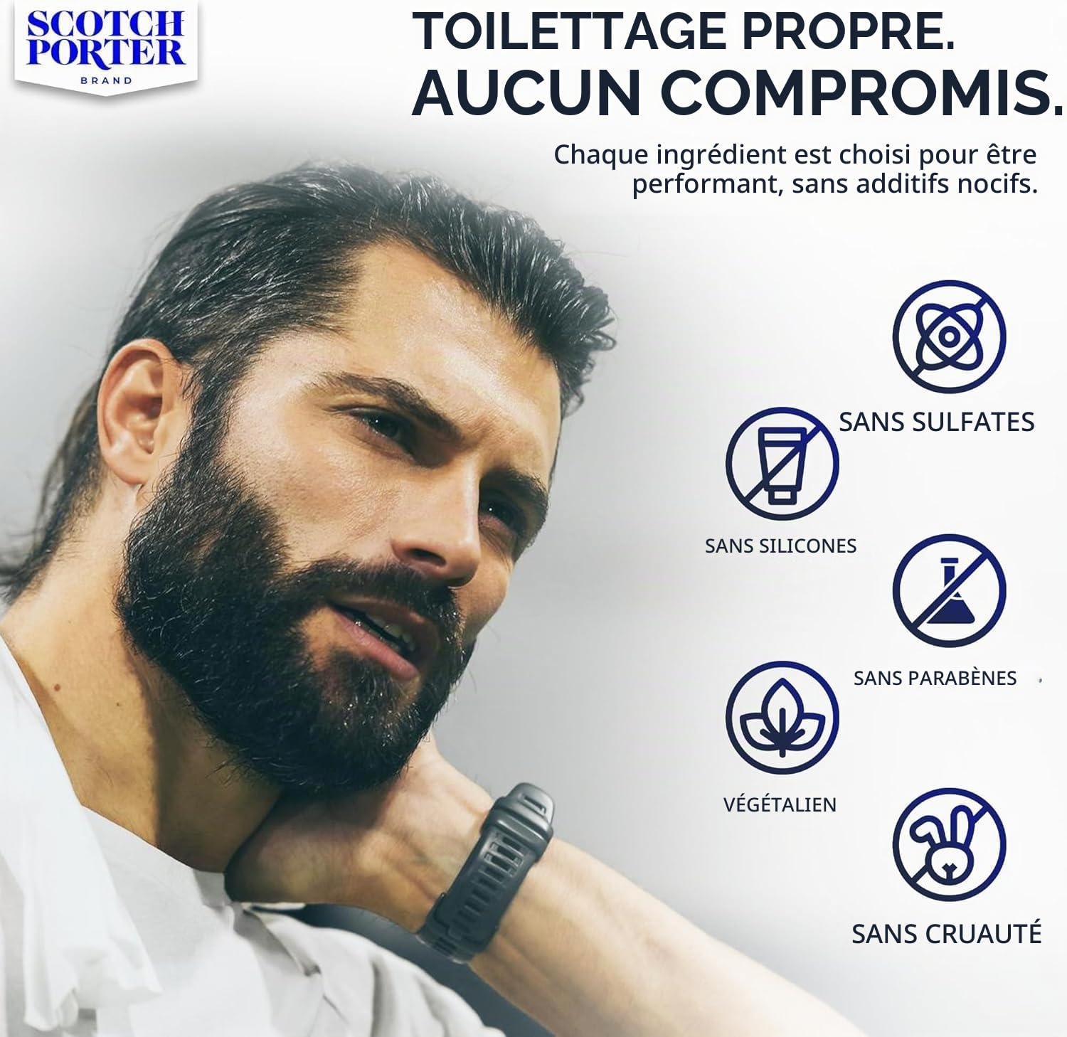 Scotch Porter Conditioning Beard Balm for Men | Hydrates, Smooths, Adds Shine & Tames Flyaway Hair | Formulated with Non-Toxic Ingredients, Free of Parabens, Sulfates & Silicones | Vegan | 3oz Jar
