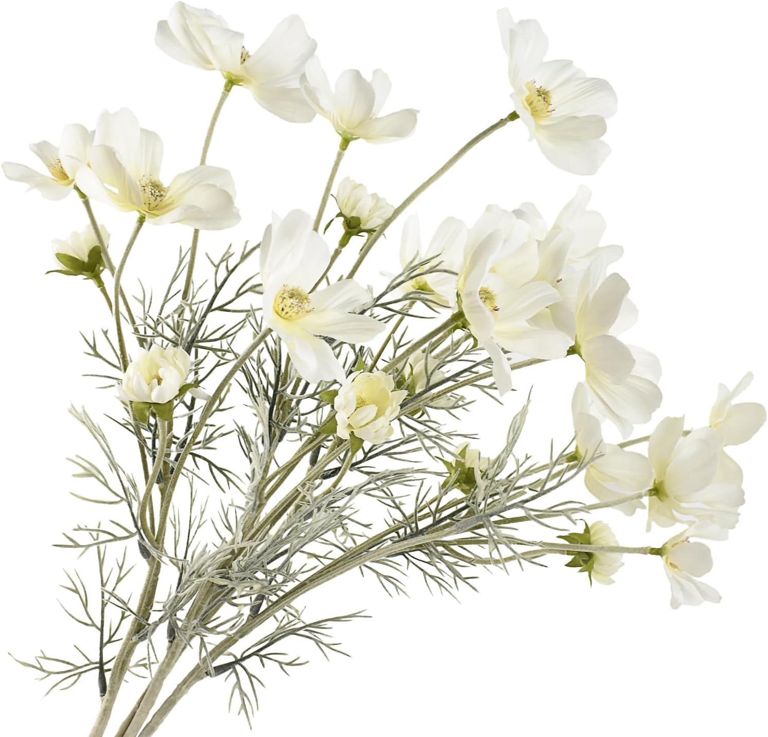 NimbusNote4PCS Artificial Wild Flower, Fake Cosmos Flowers with Long Stem, Faux Silk Flowers, Artificial Flowers, for Wedding Bridal Bouquet, Wreath Table Centerpiece Outdoor Decor, White