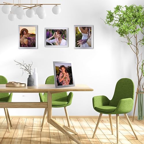 Vista 154 de EYMPEU Portarretratos de 5 x 7 pulgadas con paspartú, de madera negra, para exhibir fotos de 5 x 7 con paspartú o fotos de 6 x 8 pulgadas sin