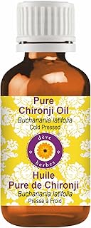 Deve Herbes Chironji Oil (Buchanania latifolia) | Cold Pressed | Pure | Natural | Undiluted | For Diluting Essential oils | For Skin & Massage | Non-Sticky | Lightweight | Men & Women | 15ml (0.50 oz)