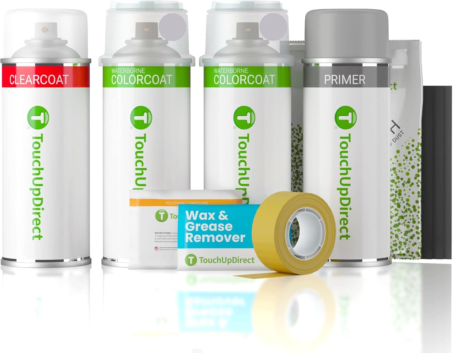 TouchUpDirect SWP Snow White Pearl Tricoat for Kia Exact Match Touch Up Paint Aerosol - Platinum Package