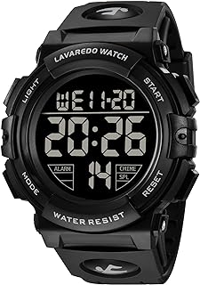 Mens Digital Watch Sports Military Watches Waterproof Outdoor Chronograph Wrist Watches for Men with LED Back Ligh/Alarm/Date