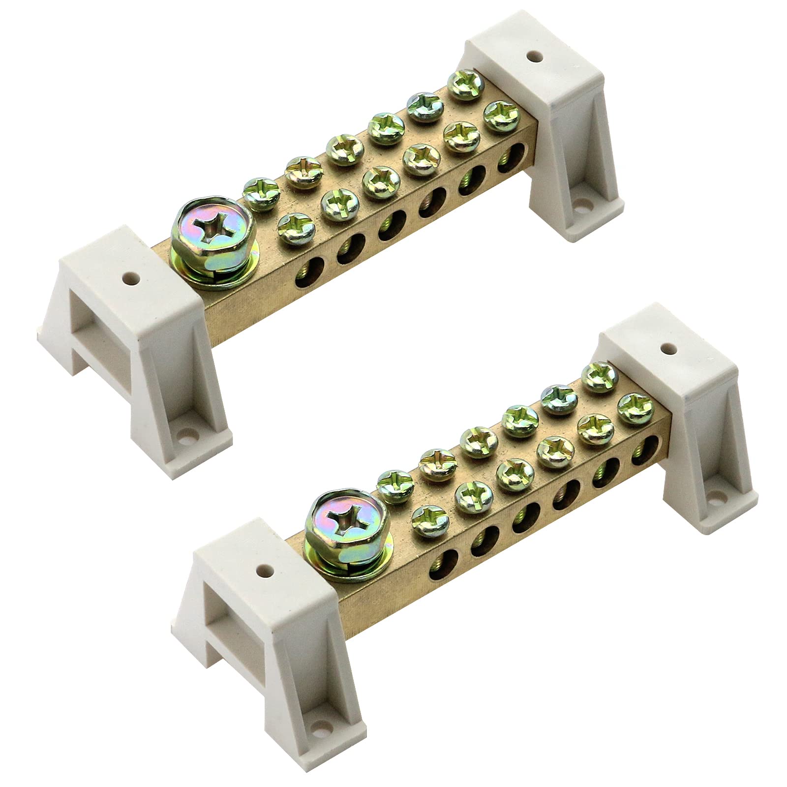 Buy 2pcs Terminal Block Connector Bar 12 Positions 6 Holes Double Row