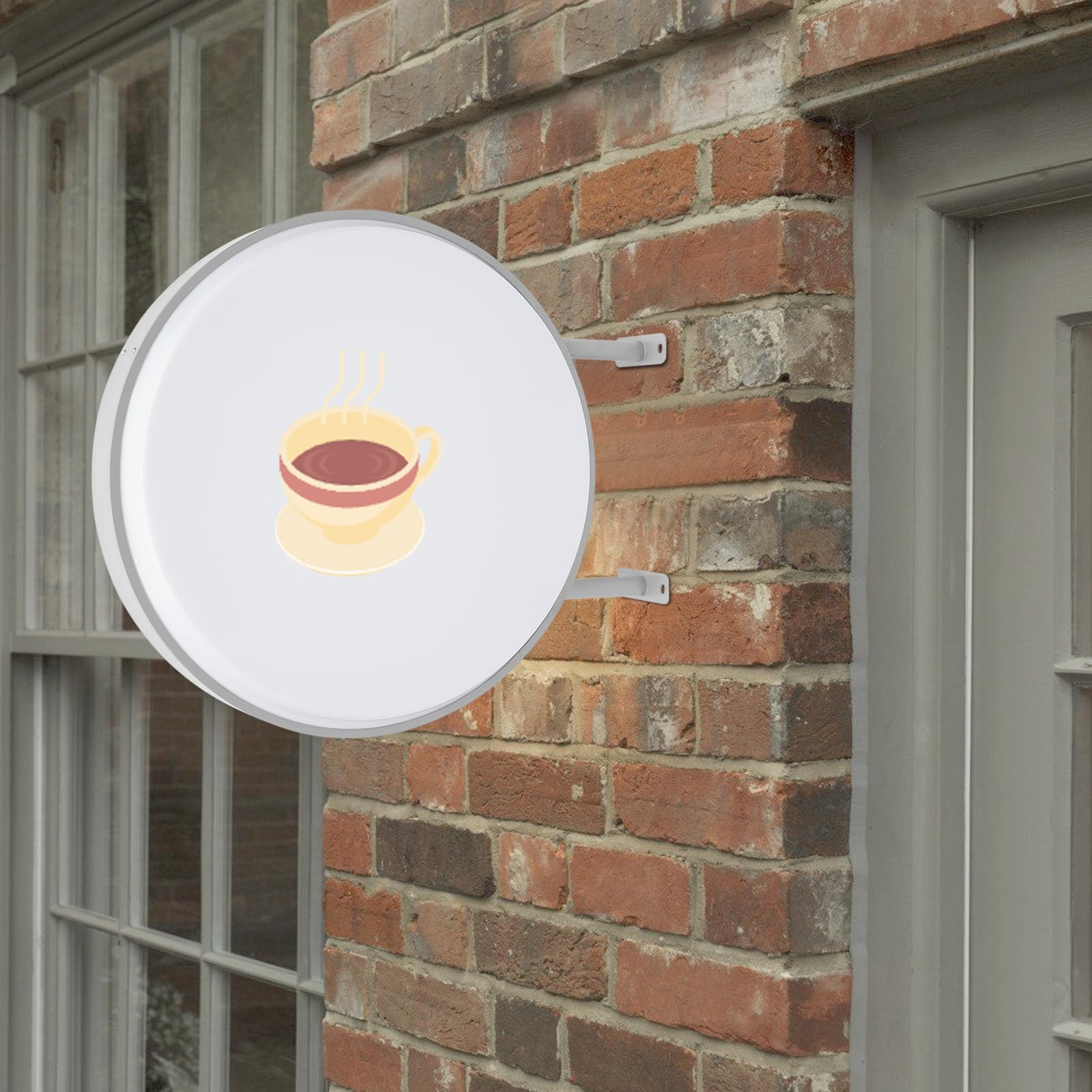 Caja de luz LED redonda de doble cara, 60 cm, resistente al agua IP65, marco de aluminio con placa acrílica, cartel publicitario en ambos lados, caja de luz redonda para tiendas, restaurantes, comida