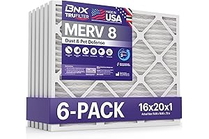 BNX TruFilter 16x20x1 Air Filter MERV 8