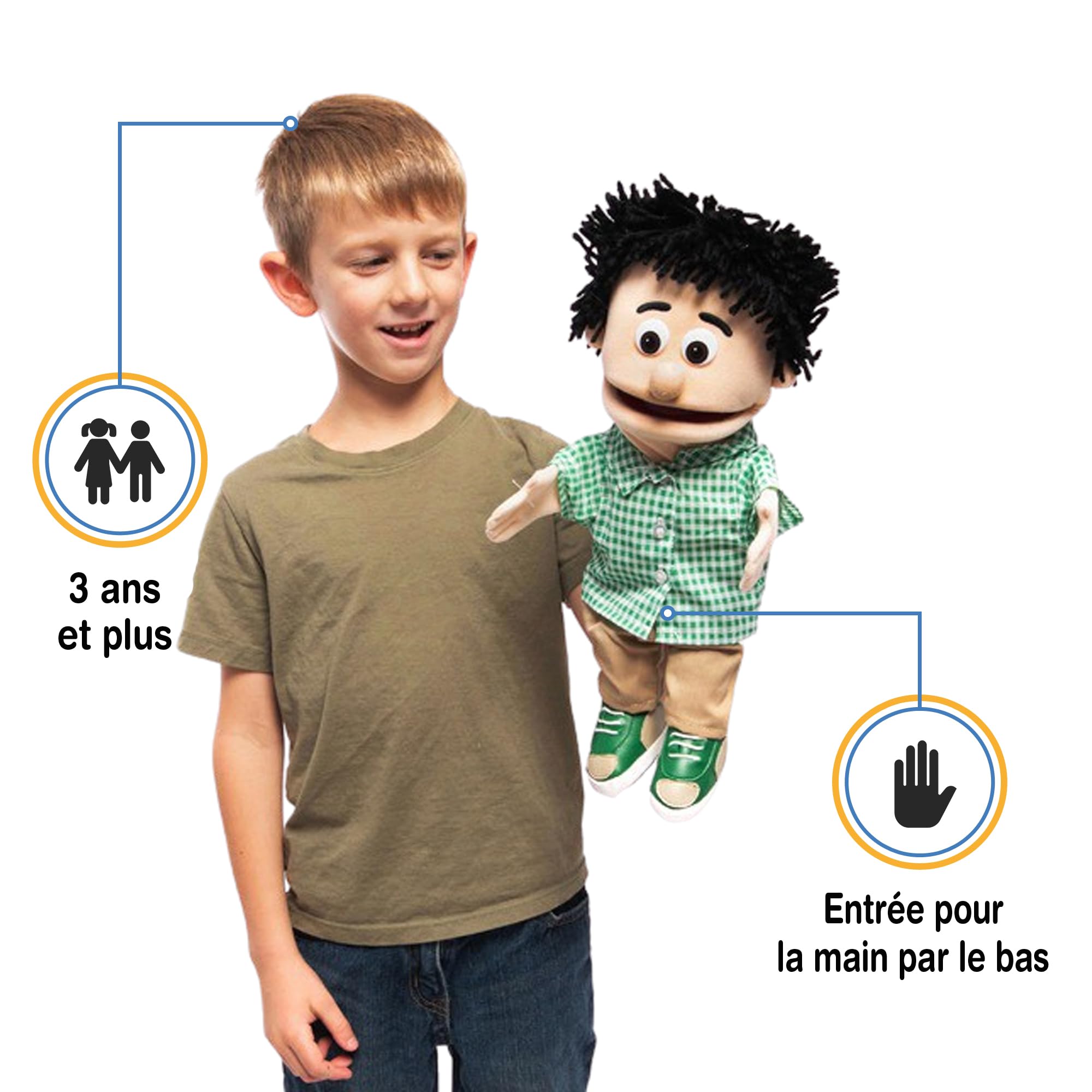 Silly Puppets Marionnette à main Peach Boy 40 cm Polypropylène pour Enfant