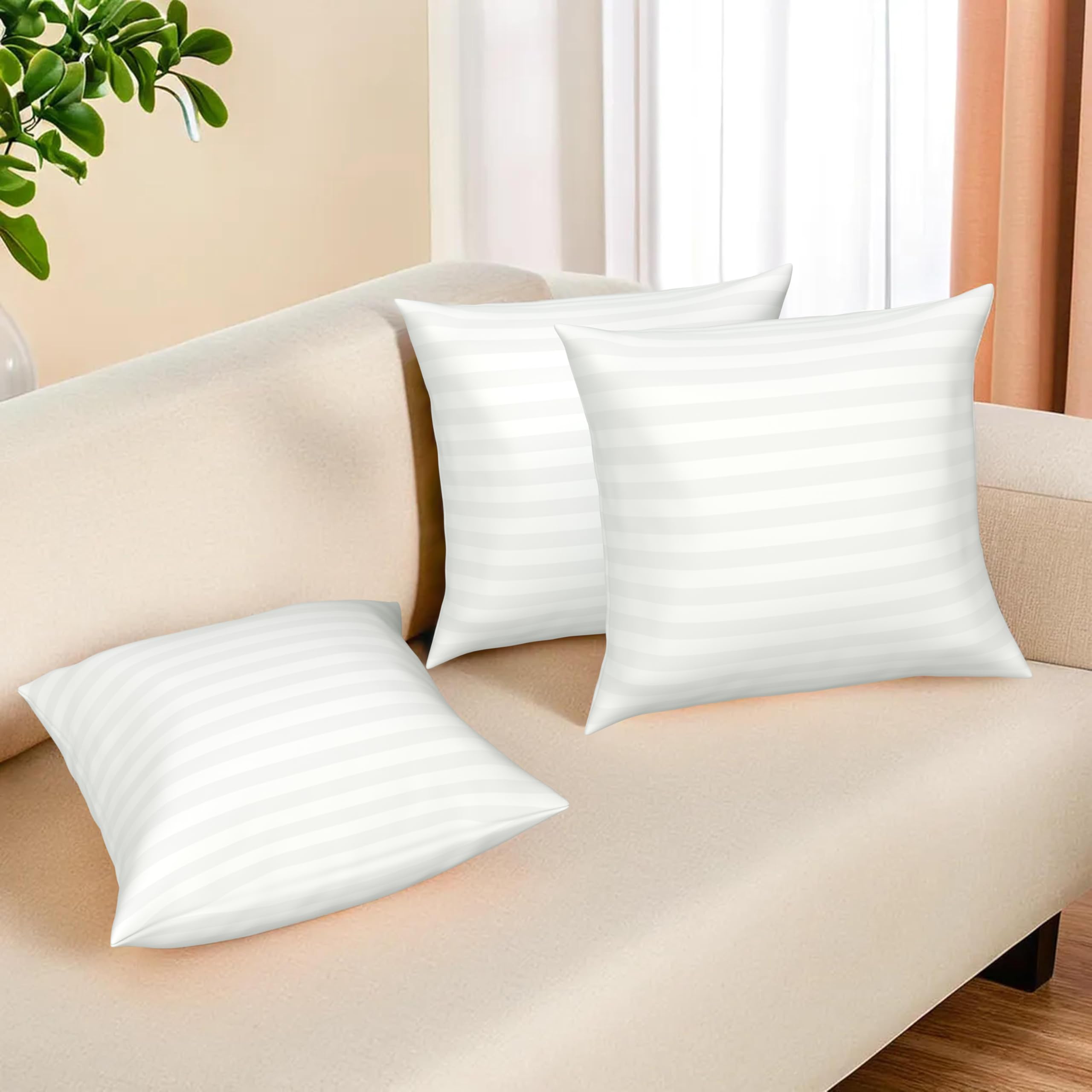 Kuber Industries Pack of 3 Cushion Filler | 16x16 Inch | Cushion Pillow Filler | Fluffy Microfiber Cushion Filler for Sofa-Living Room-Bedroom D�cor | Throw Cushion Pillow | White (B0D14TFFPC) Amazon Price History, Amazon Price Tracker