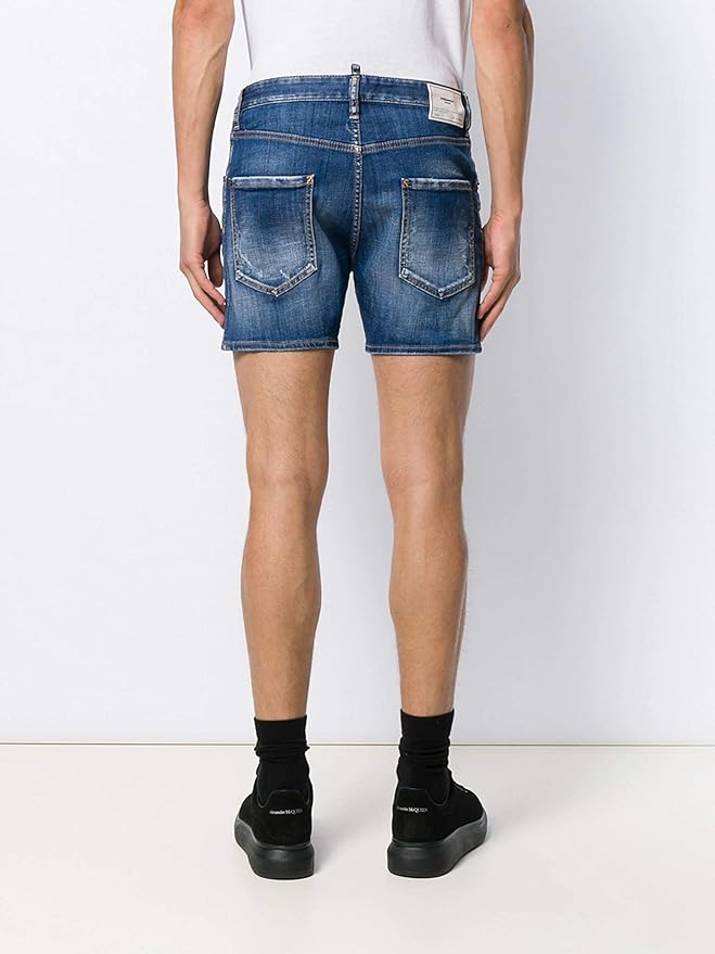 DSQUARED2 Pantaloni jeans corti Dan Bottoni con lettere S71MU0583S30342 in  denim blu. blu 50 : Amazon.it: Abbigliamento
