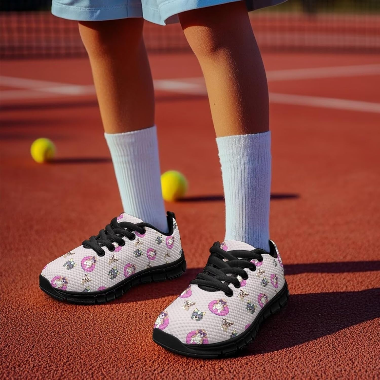 Boys Girls Mesh Tennis Shoe Non Slip Sports Running Sneakers Animal Print Sneakers Comfortable Casual Shoes US 11-5