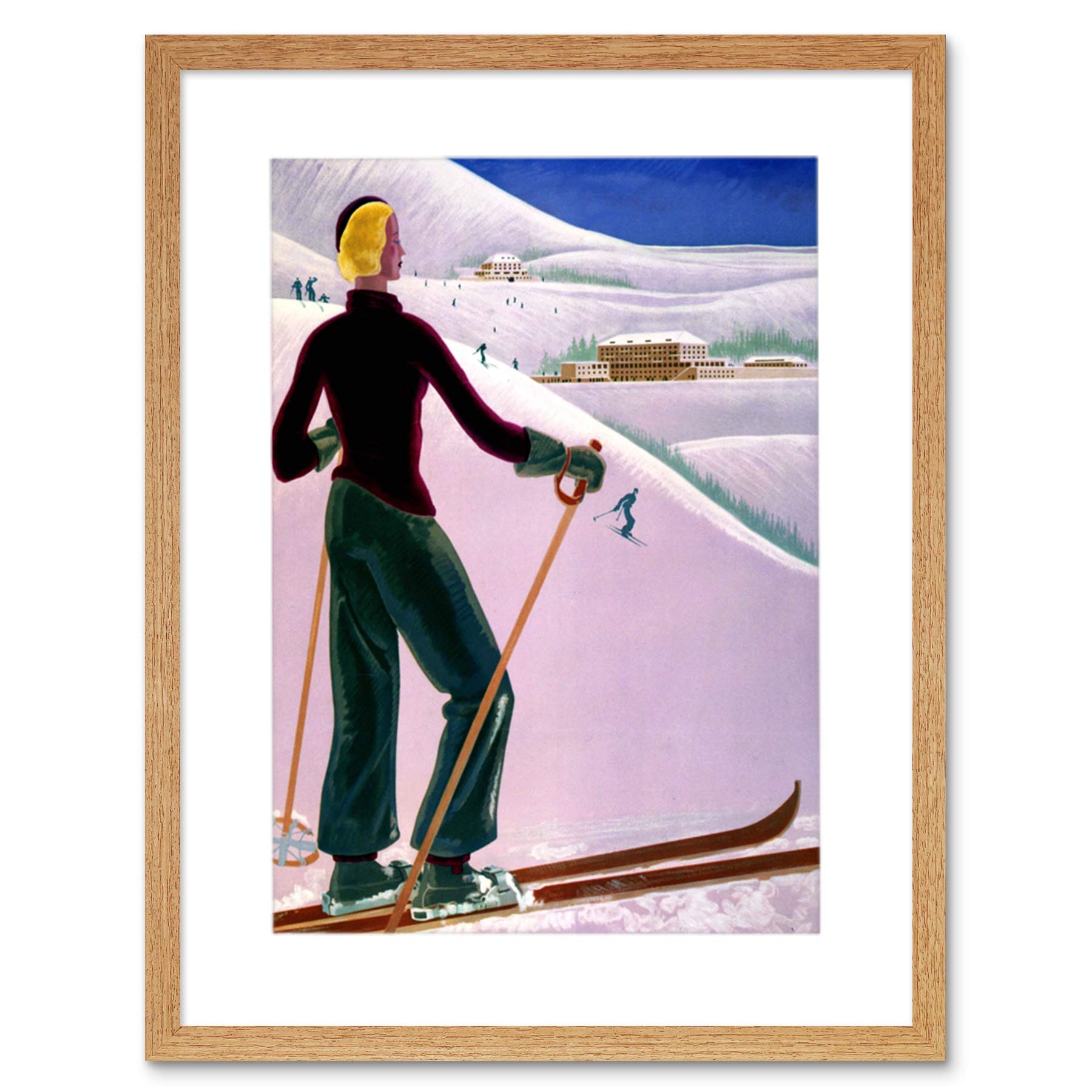 Wee Blue Coo Sport Markstein Alsace France Ski Skiing Winter Picture Framed Wall Art Print