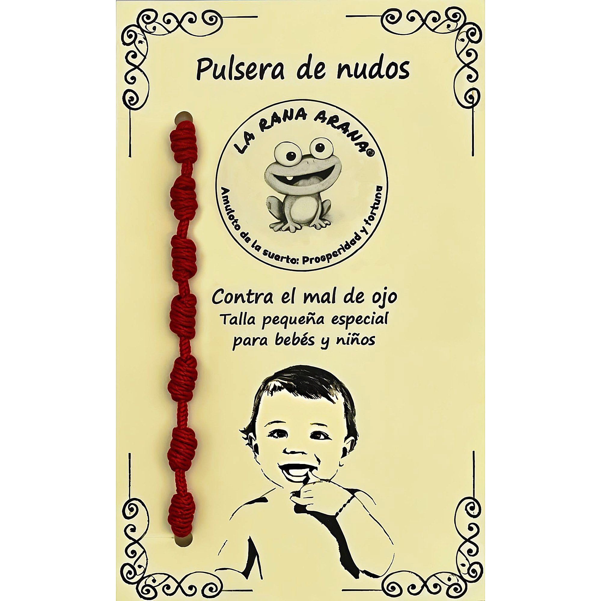 Pulsera roja de nudos para bebés niños - Hilo rojo protección energía negativa - Contra el mal de ojo - Amuleto para la buena suerte - Talla pequeña