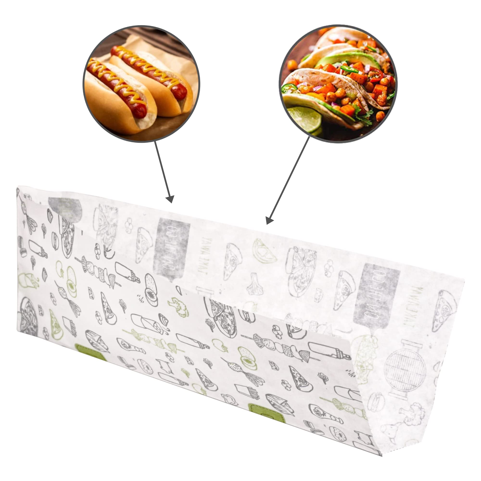 Sacchetti Carta Per Hot Dog - Confezione Da 50, Oleati E Con Design Moderno - Foto 9