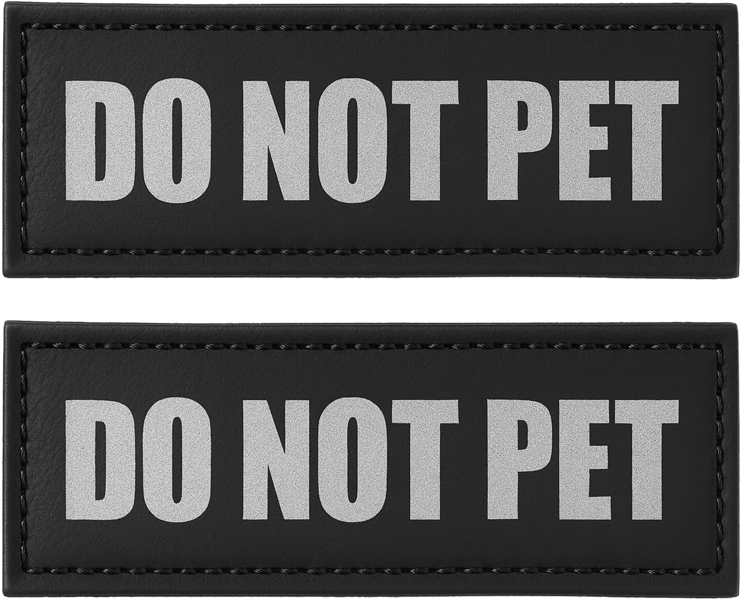 2 PCS Removable Do Not Pet Patches, Black Do Not Pet Service Dog Patch Harness, Printed Letters Hook Backing Dog Vest Patches for Vest Collar