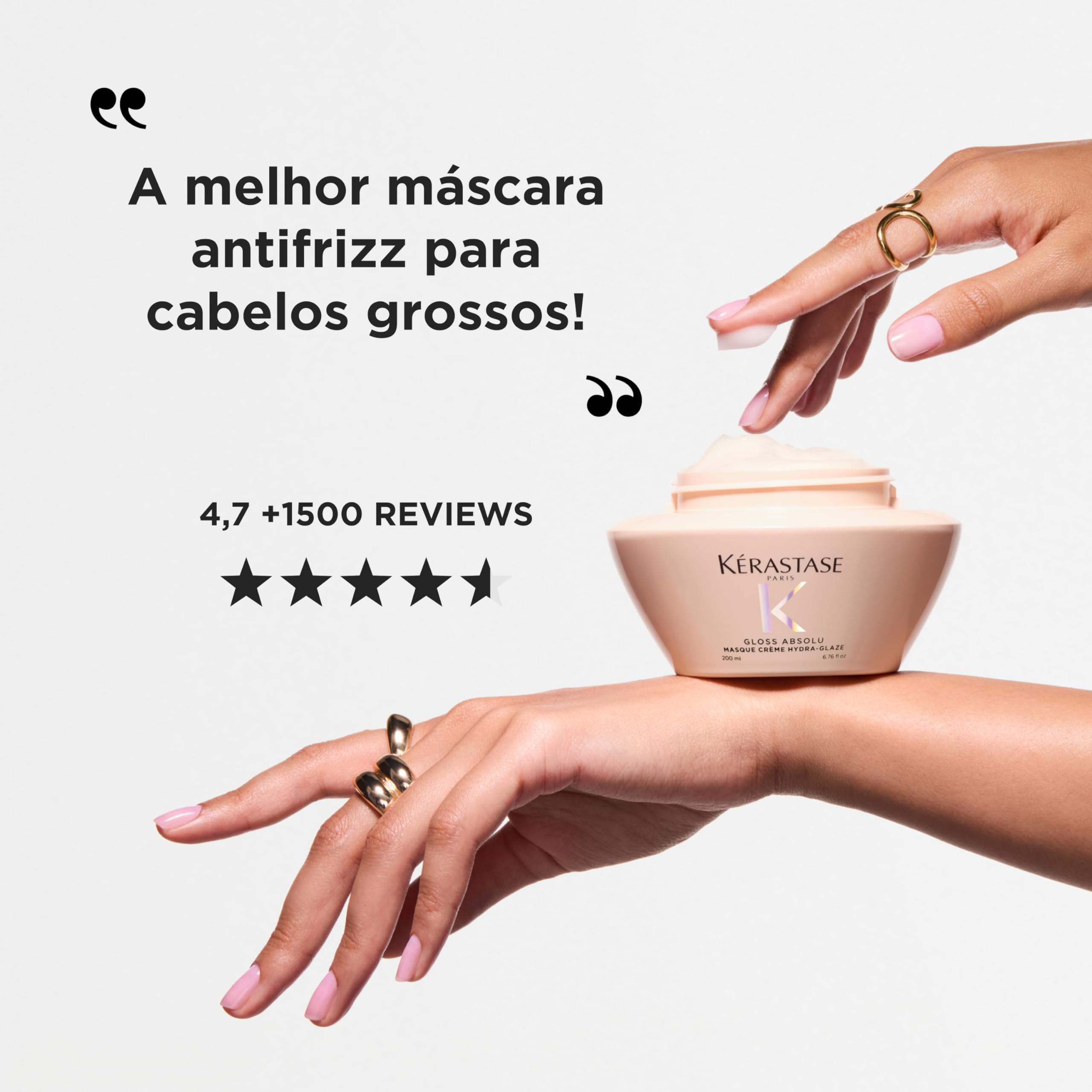 KÉRASTASE Gloss Absolu Masque Crème Hydra-Glaze Hydra-Nourrissant Anti-Frisottis Acide Hyaluronique