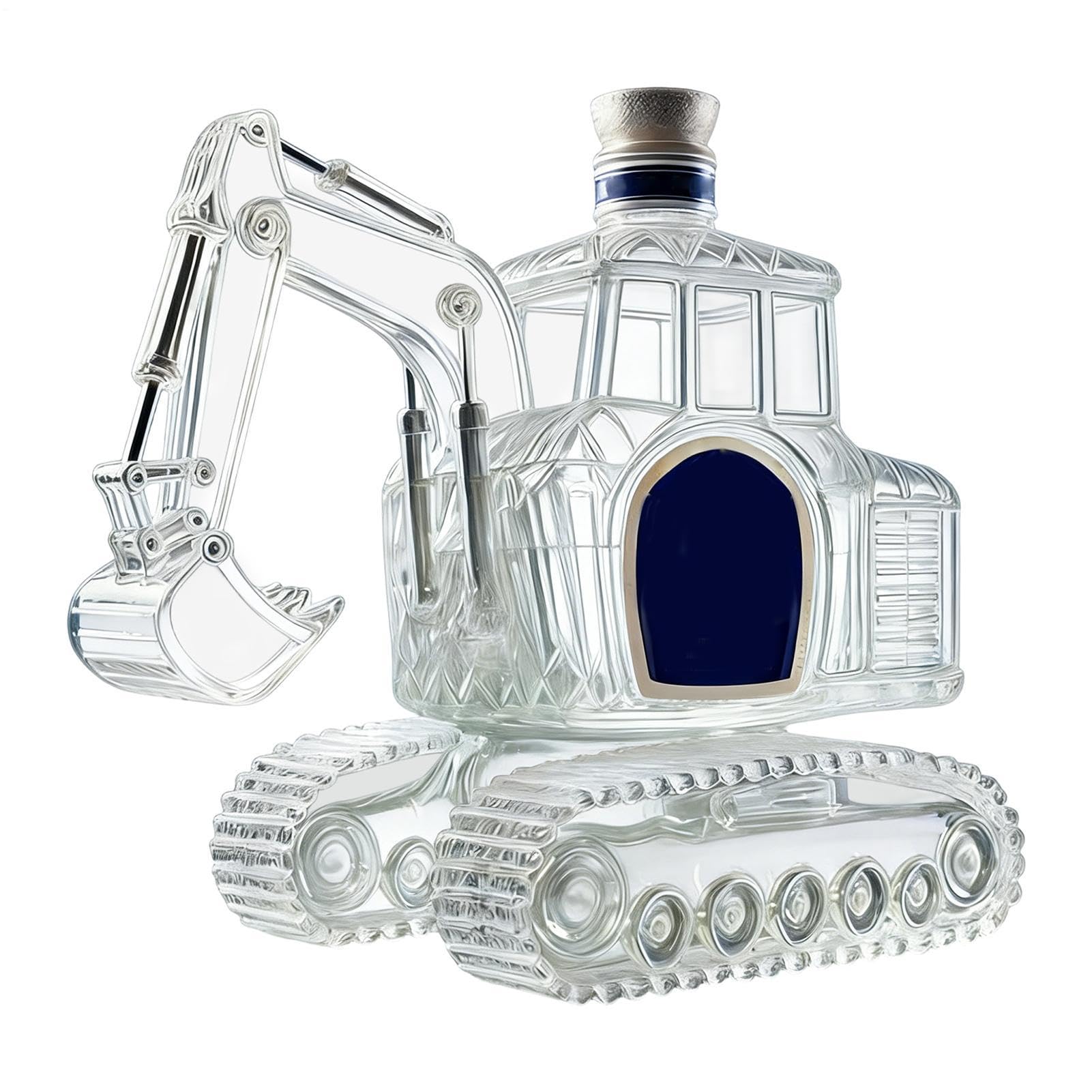 Bottiglia per whisky, bottiglia di a forma di escavatore con beccuccio, originale per whisky come decanter per uomini, papà, compleanno, matrimonio, inaugurazione della casa, bar