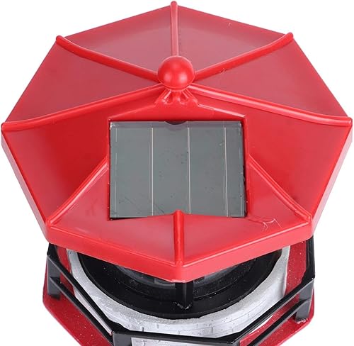 Miniatura 4 de Voluxe Faro solar con faro giratorio, luces de patio de carga rápida: 2 paneles solares en la parte superior para una carga rápida. para mesas (rojo