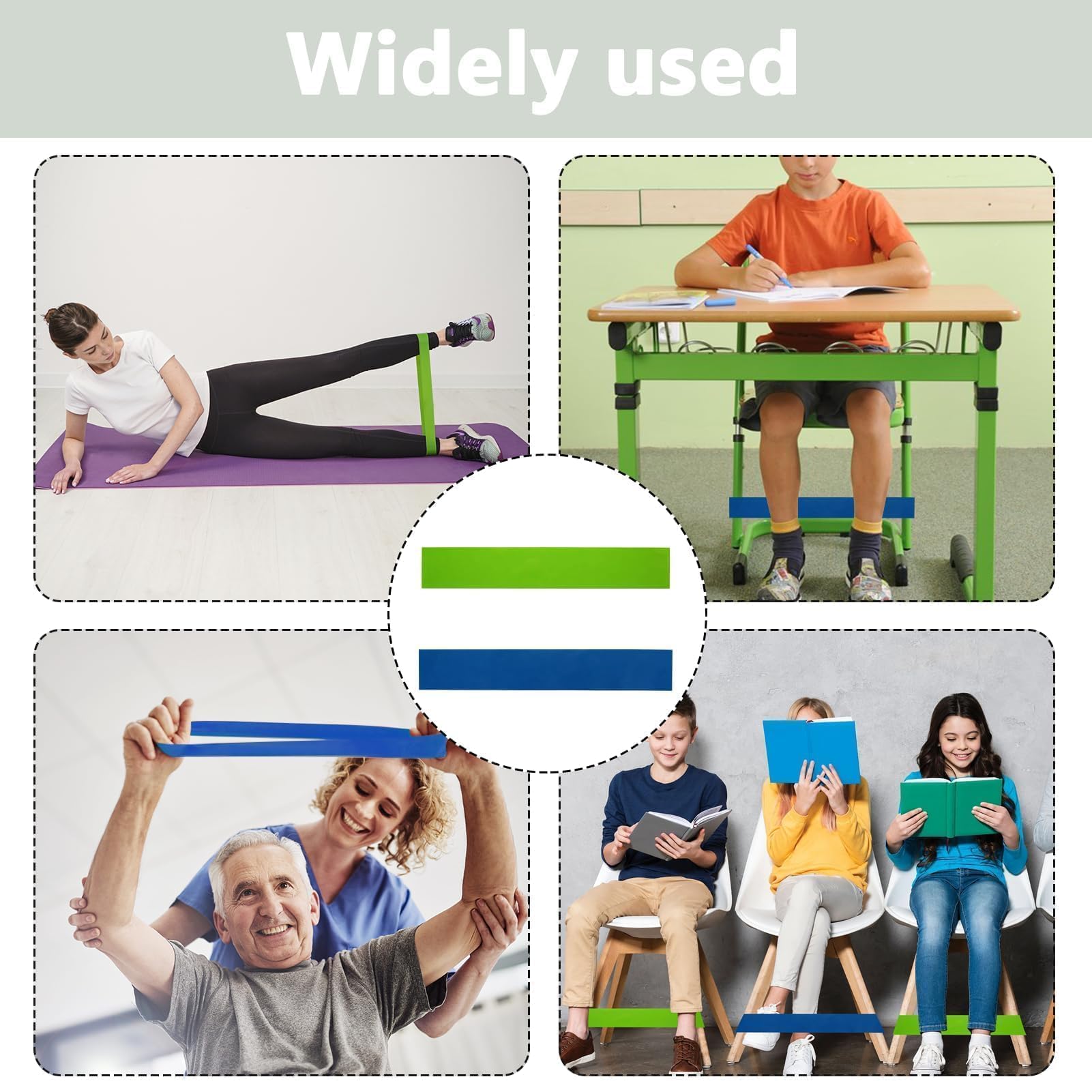 YIIWONI 5 stuks elastische banden voor ADHD-stoelpoten voor kinderen, elastische ADHD-stoel, elastische band voor krachttraining, geschikt voor hyperactieve kinderen, voor fitness en yoga