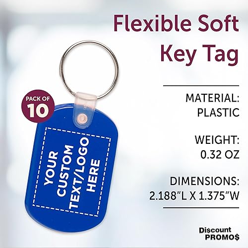 Miniatura 4 de DISCOUNT PROMOS Etiqueta Llavero de plástico blando - Llavero pequeño para mantenerse organizado - Llavero de goma, - Personalizado Azul