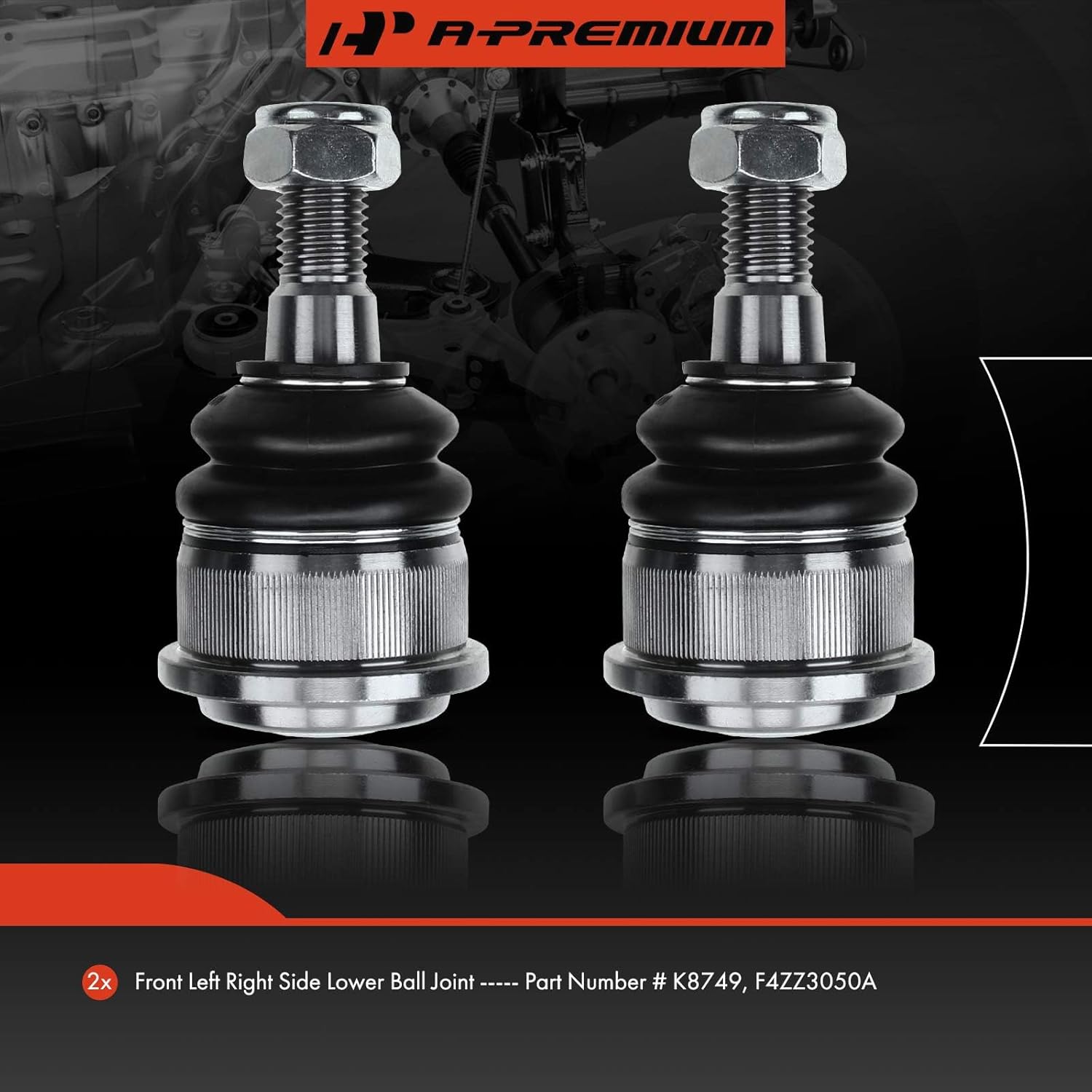 A-Premium 2 x Front Lower Ball Joint, Compatible with Ford Mustang 1994-2004