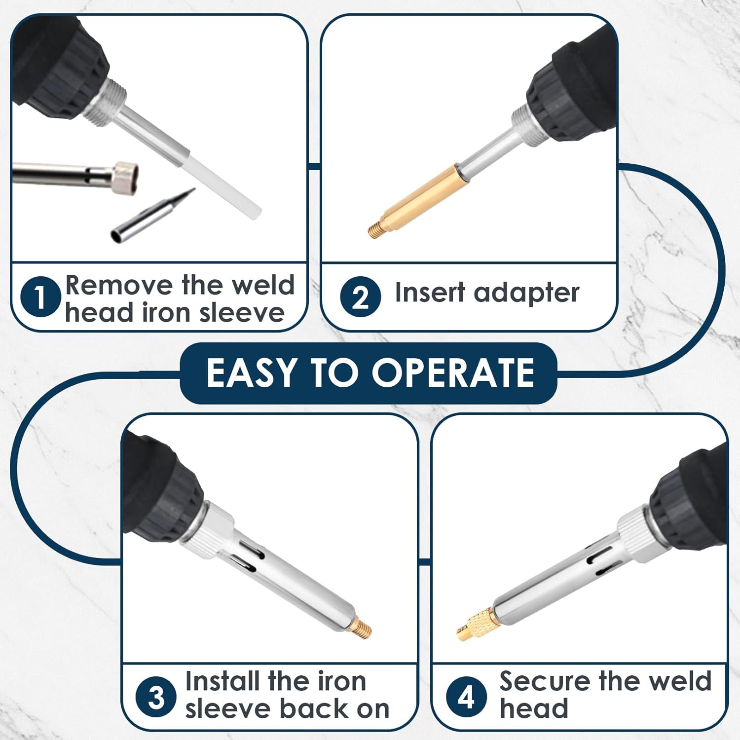 Heat-Set Insert Tips Compatible with Weller SP40NKUS / Hakko FX-888D / 900M / T18 for Threaded Inserts M2 / M2.5 / M3 / M4 / M5 / M6(1/4) / M8, Connection to 3D Printers Components