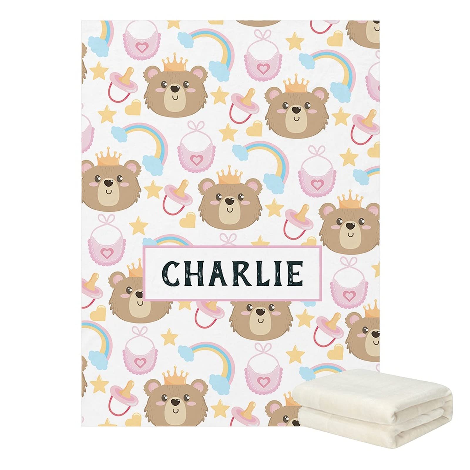 Coperta Personalizzata Neonato,Con Nome Coperta Asilo Personalizzata,Peluche Personalizzato Coperta,Per Ragazze Ragazzi Figlia Neonati Toddler Coperte Da Culla (A,59"x78"/150x200cm)