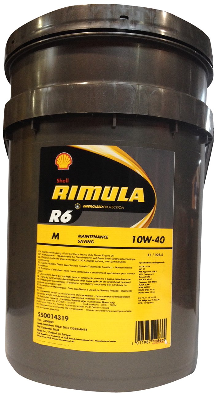Shell 1030020 Rimula R6 M 10W-40 Aceites de Motor para Coches, 20 litros