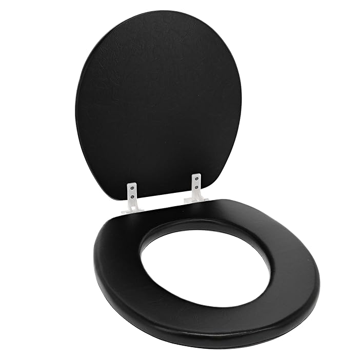 Buy Ginsey Home Solutions Black Round Soft Toilet Seat, Soft Cushioned