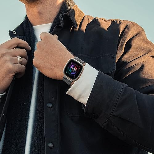 Miniatura 6 de Correa para Fitbit Versa 4 y Versa 3Fitbit Sense 2 y Sense Bandas para mujeres y hombres, paquete de 3 correas magnéticas de repuesto de malla