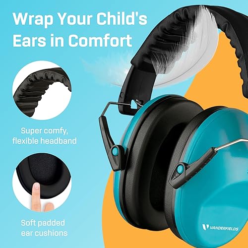 Vista 67 de Vanderfields Kids Ear Protection Earmuffs - Noise Cancelling Headphones for Kids, Autism, Toddler, Children